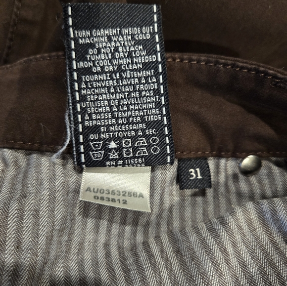 7 For All Mankind Brown Pants Mid Rise Skinny - Picture 3 of 11